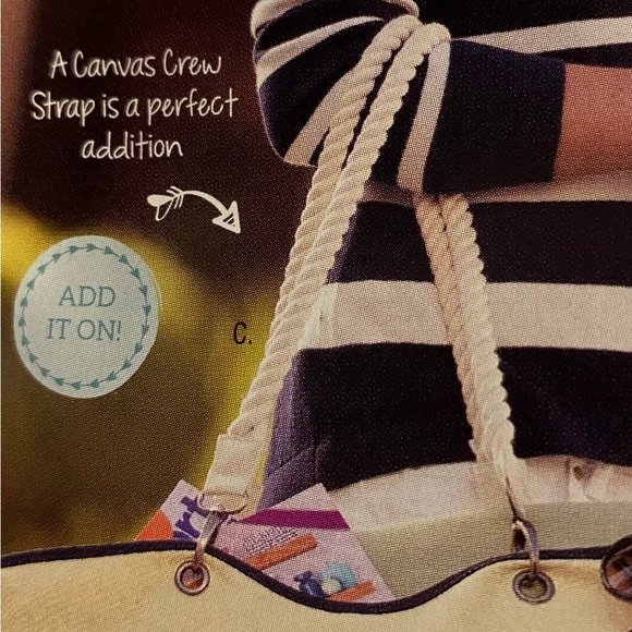 thirty-one Handbags - Stylish Cream Canvas Crew Strap